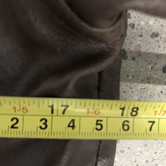 Finity Womens Brown Leather Short Bomber Jacket Size M - Picture 8 of 9